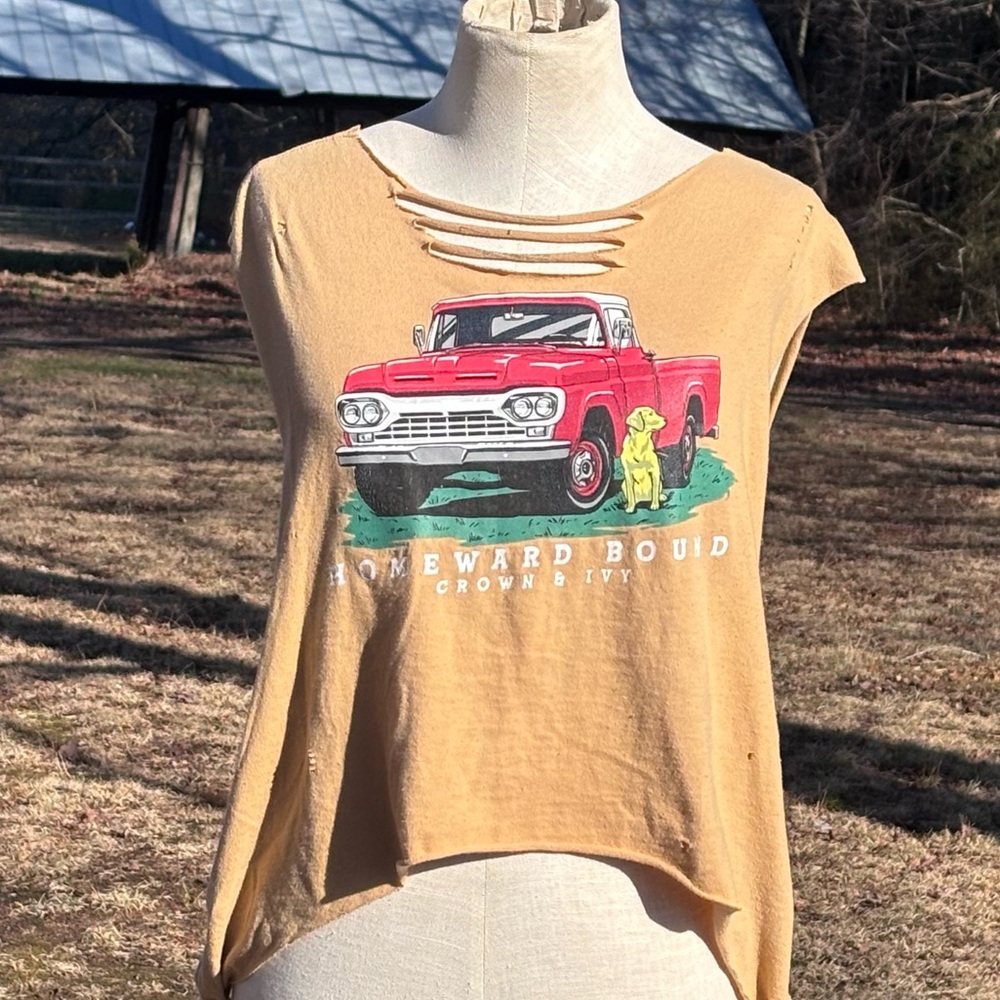 Super Fun Cropped Braided Back Tshirt!!